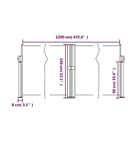 vidaXL Retractable Side Awning Anthracite