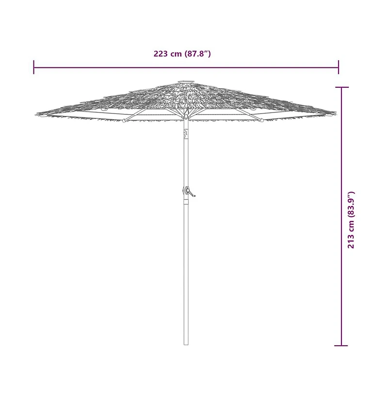 VidaXL Garden Parasol Brown Material: 100% polyester, Powder-Coated Steel