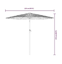 VidaXL Garden Parasol Brown Material: 100% polyester, Powder-Coated Steel