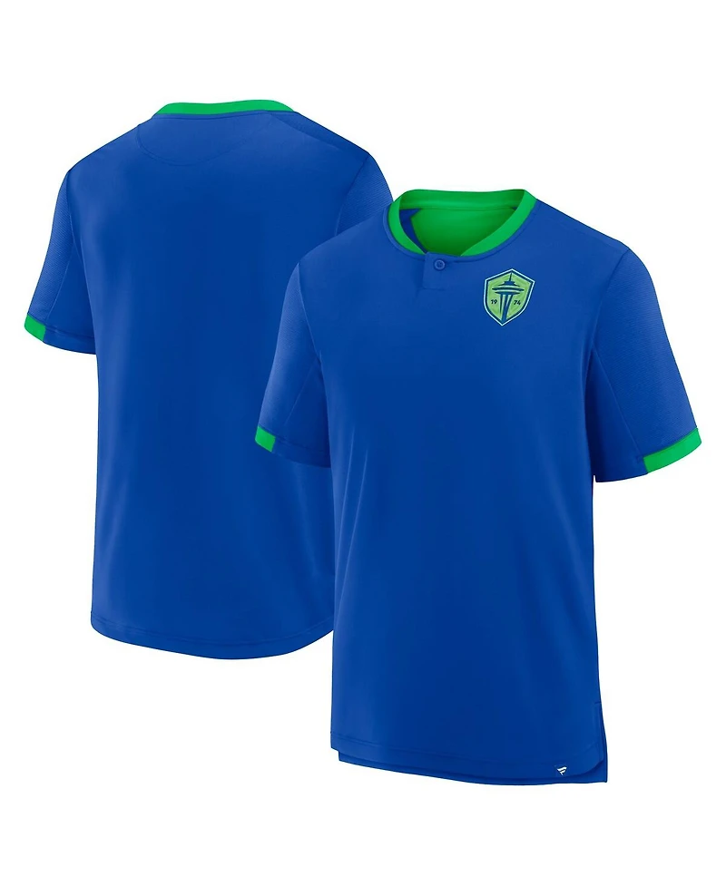 Fanatics Men's Blue Seattle Sounders Fc Stoppage Time Striker T-Shirt