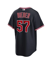 Nike Men's Shane Bieber Navy Cleveland Guardians Alternate Replica Jersey