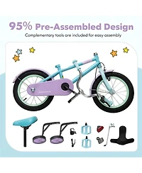 Kids Bike with Adjustable Handlebar and Saddle Purple-18 Inches