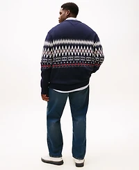 Tommy Hilfiger Men's Big and Tall Fair Isle Crewneck Sweater