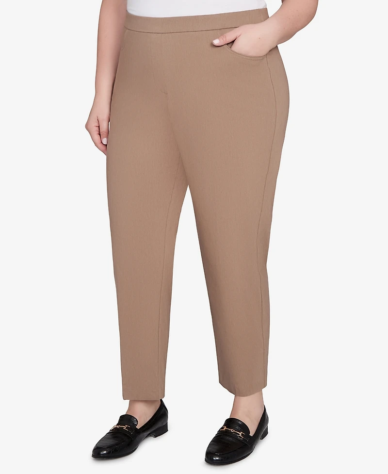 Alfred Dunner Plus Vienna Smooth Front Easy Fit Average Length Pant