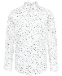 Calvin Klein Husky Boys 8-20 Long Sleeve Dapple Print Dress Shirt