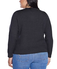 Belldini Plus Front-Embellished Sweater