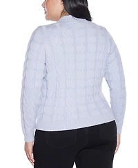 Belldini Plus Black Label Zip Cable Sweater