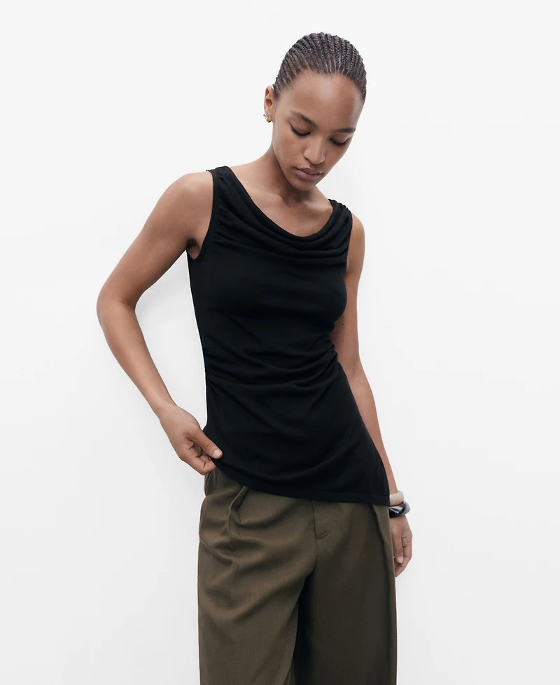 Mango Women's Draped Knitted Top