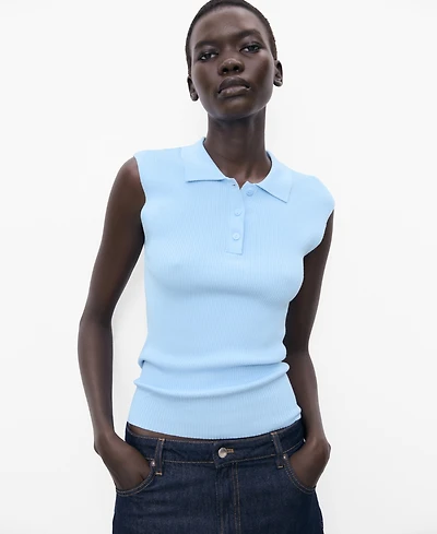 Mango Women's Polo-Neck Knitted Top
