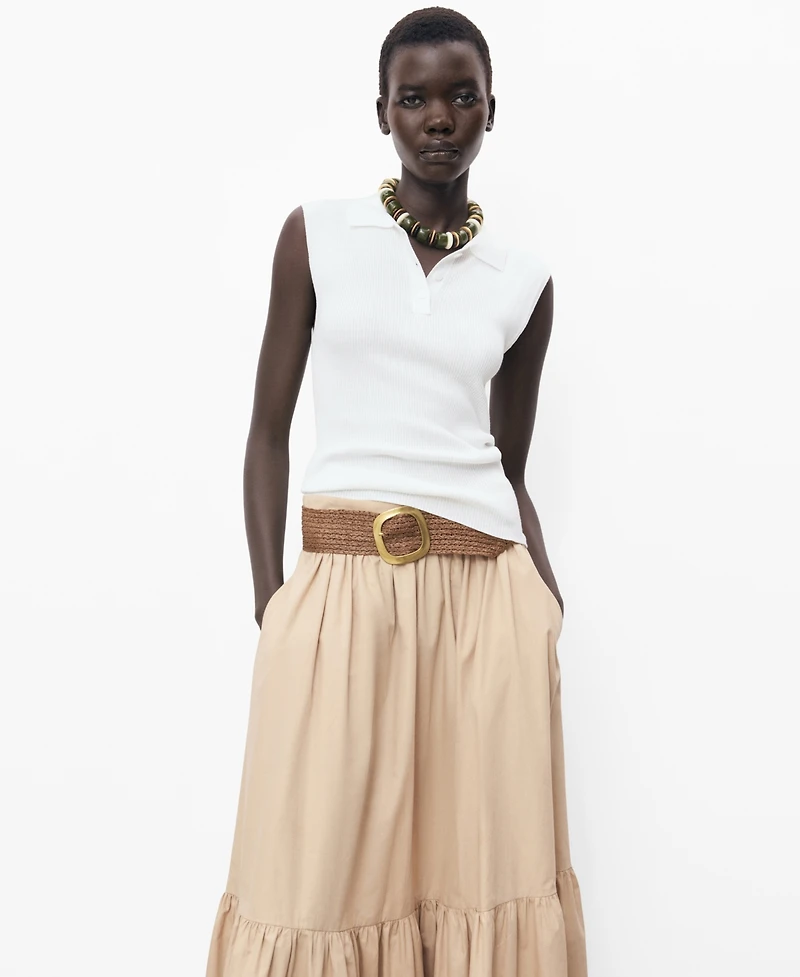 Mango Women's Polo-Neck Knitted Top