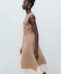 Mango Women's Combined Pleated Dress