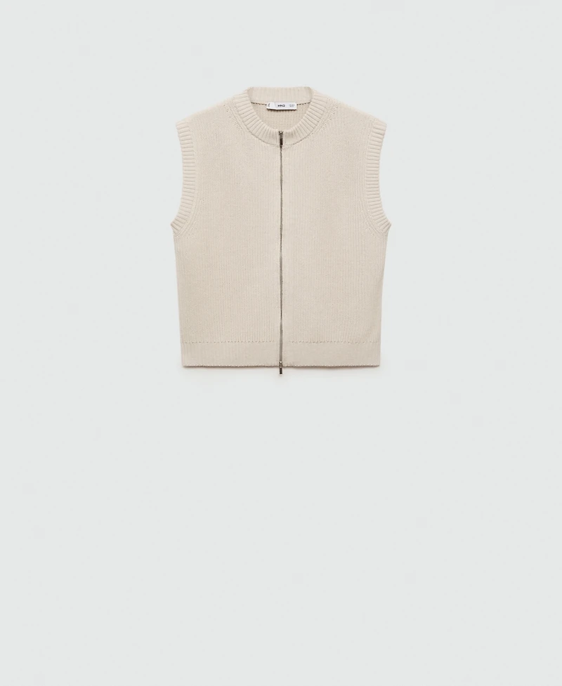 Mango Women's Zipper Knitted Gilet