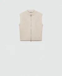 Mango Women's Zipper Knitted Gilet