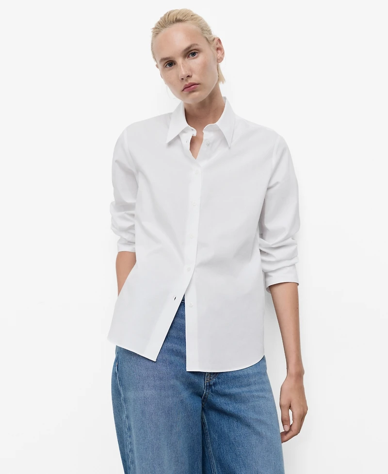 Mango Women's Regular Cotton Lyocell-Blend Shirt