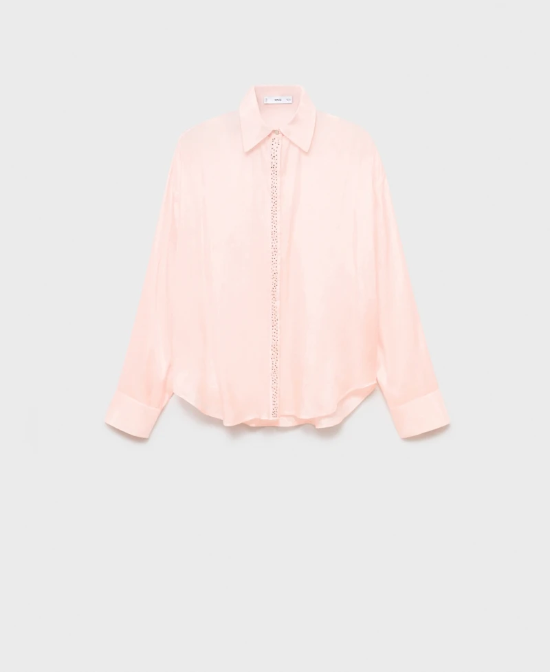 Mango Women's Rhinestones Detail Modal Shirt