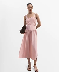 Mango Women's Striped Wrap Dress
