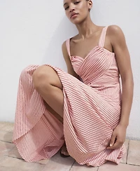 Mango Women's Striped Wrap Dress