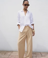 Mango Women's Straight-Fit Pleated Pants