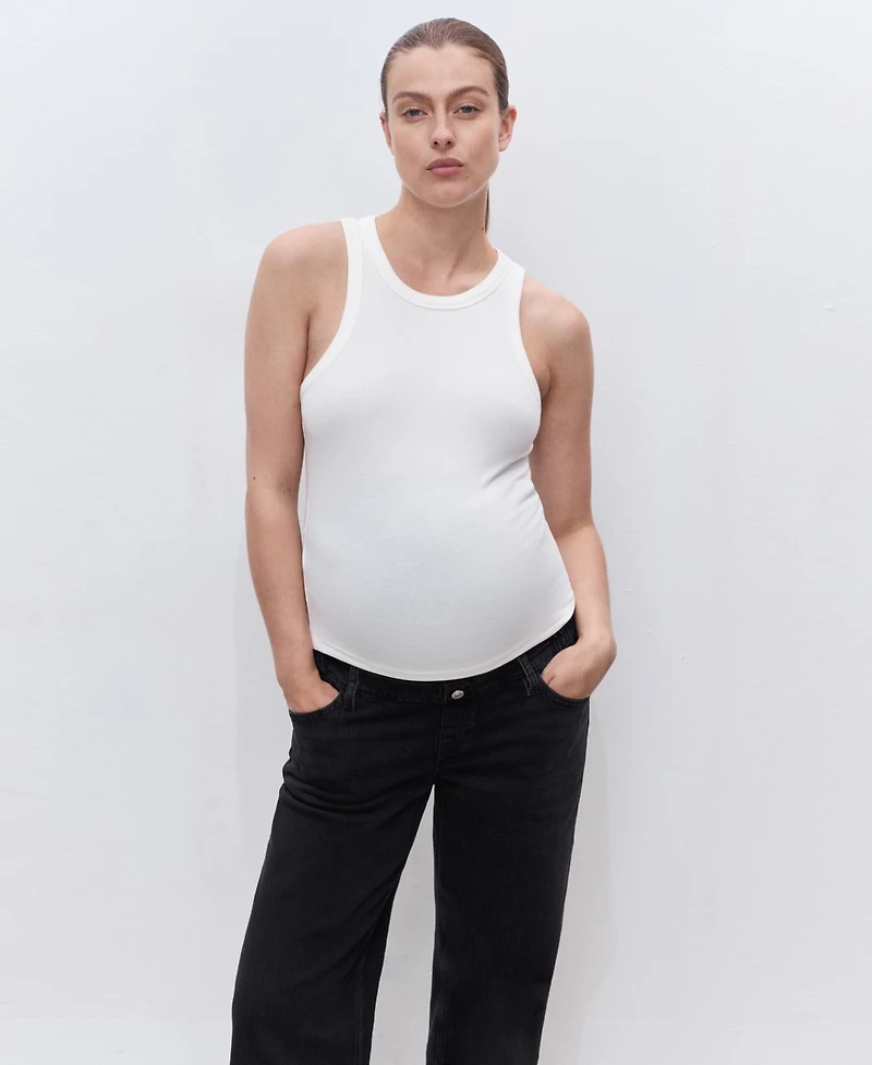 Mango Women's Wide-Leg Maternity Jeans