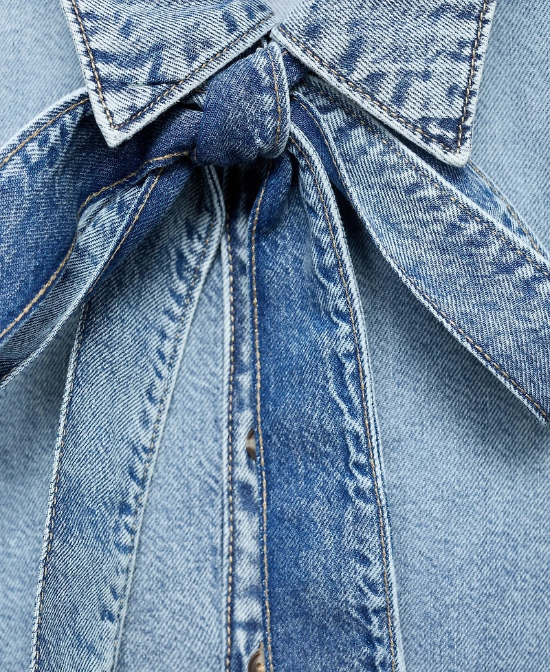 Mango Women's Bow Detail Denim Shirt