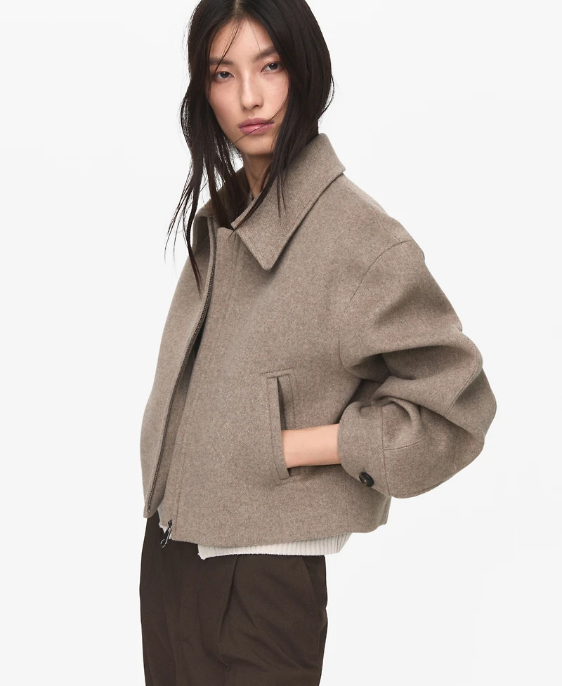 Mango Women's Wool Bomber Jacket