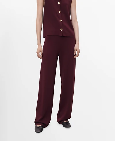 Mango Women's Elastic Waistband Knitted Pants
