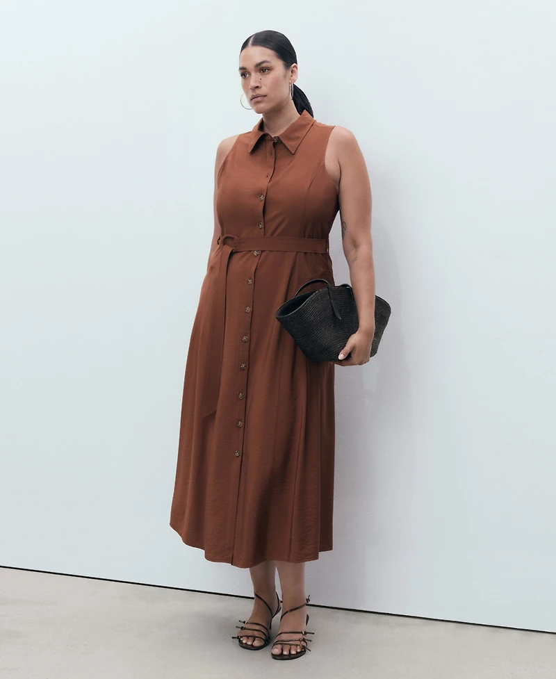 Mango Women's Belt Shirt Dress