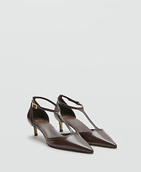Mango Women's Kitten-Heel Patent Leather Shoes