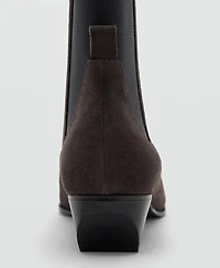 Mango Women's Heel Suede Ankle Boots