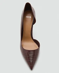 Mango Women's Croc-Effect Heeled Shoes