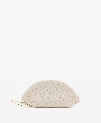 Mango Women's Braided Leather Clutch Bag