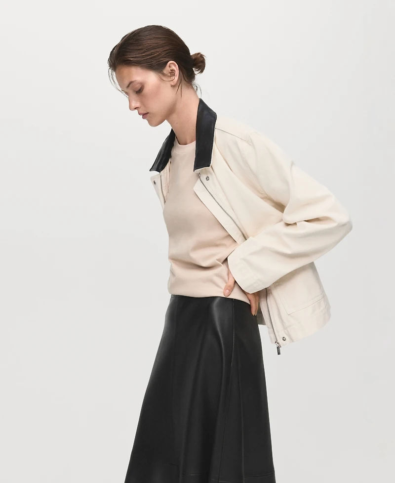 Mango Women's Leather-Effect Midi Skirt