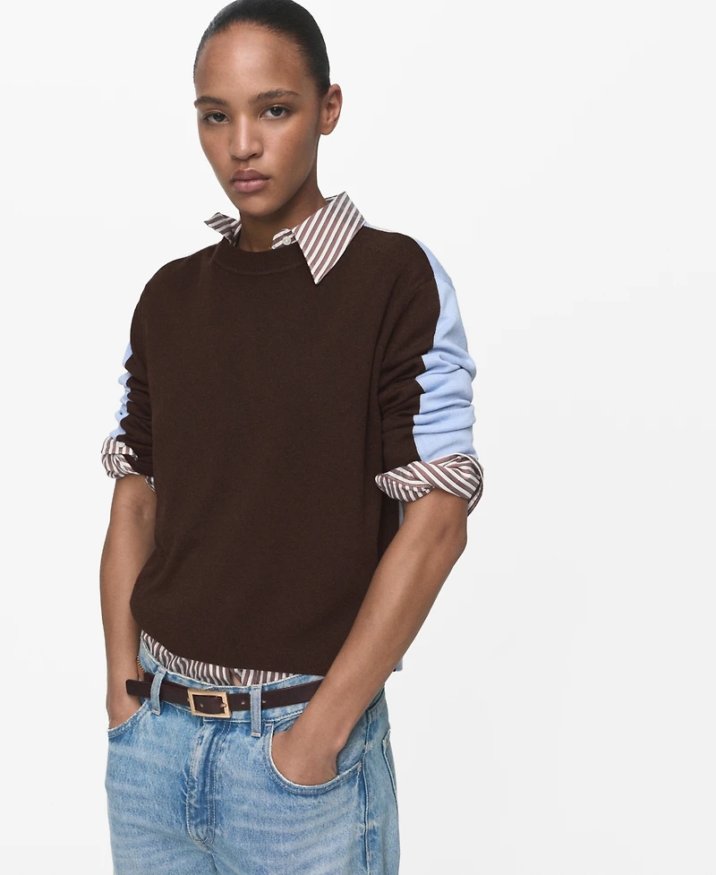 Mango Women's Combined-Design Sweater