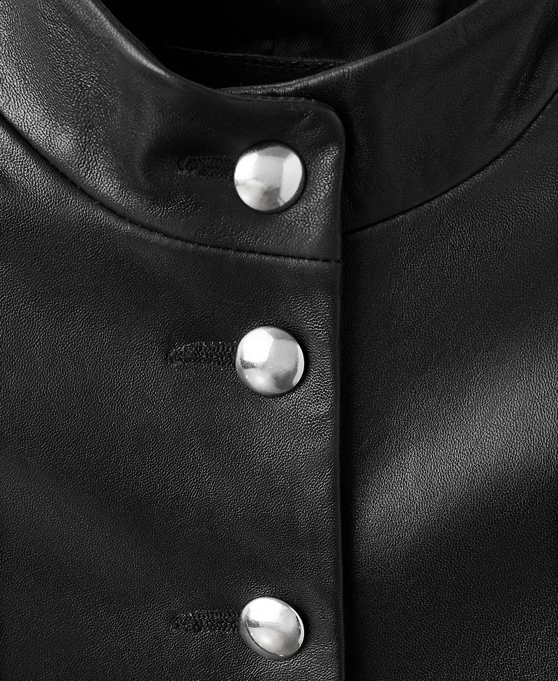 Mango Women's Leather Buttons Jacket