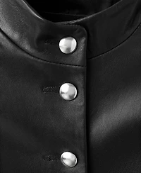 Mango Women's Leather Buttons Jacket