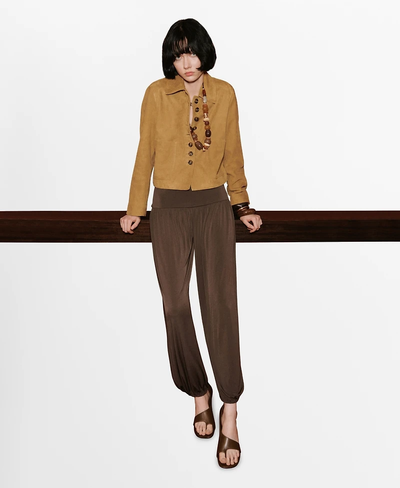 Mango Women's Buttons Suede Jacket