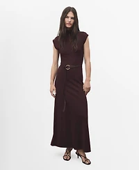 Mango Women's Perkins-Neck Knitted Dress