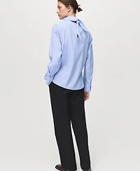 Mango Women's Handkerchief Detail Striped Blouse