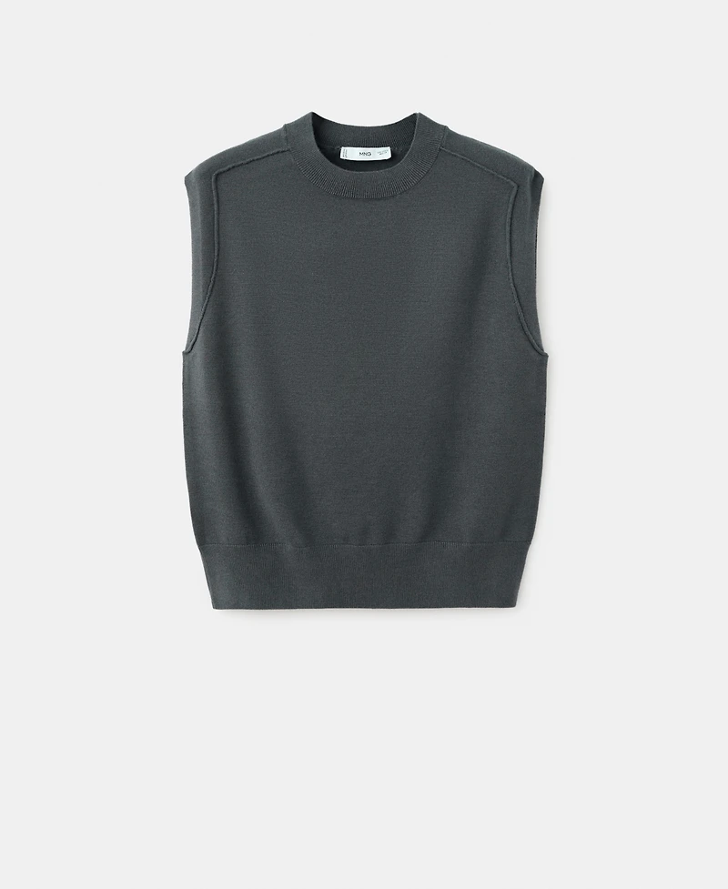 Mango Women's Seam Detail Knitted Sweater Vest