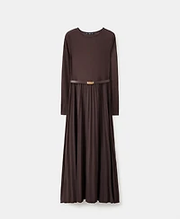 Mango Women's Belt Combined Pleated Dress