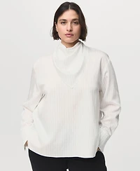 Mango Women's Handkerchief Detail Striped Blouse
