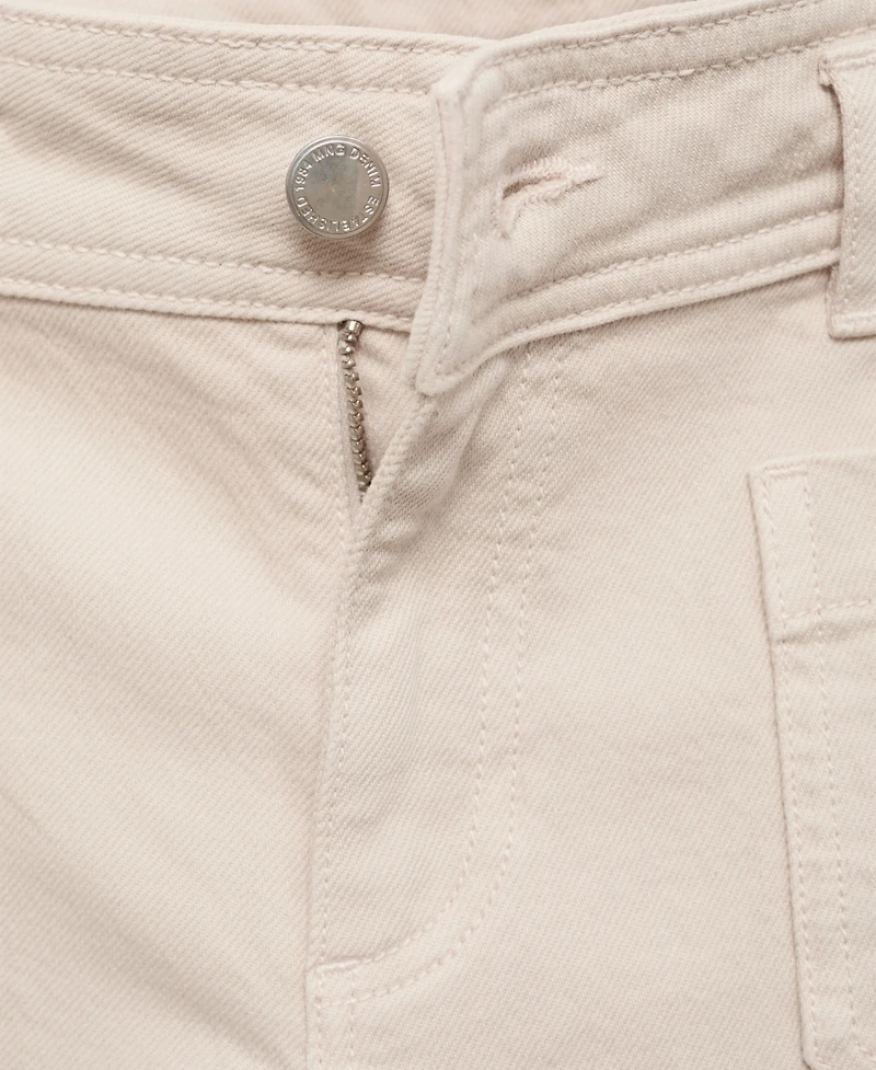 Mango Women's Pockets Wide-Leg Jeans