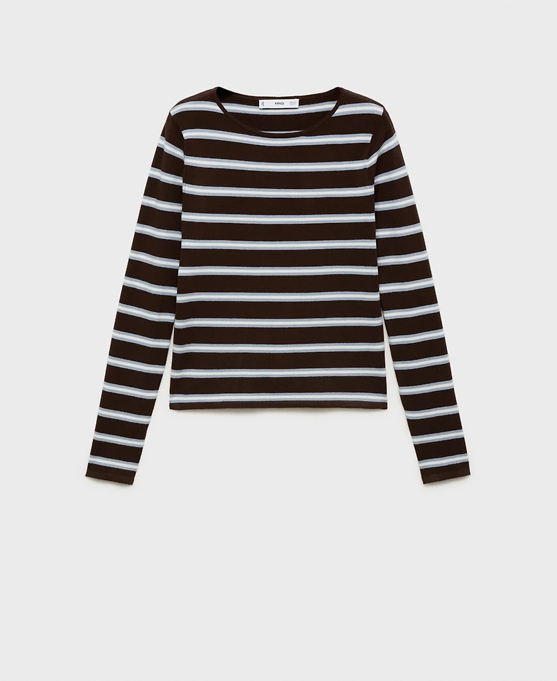 Mango Women's Fine Knit Striped Sweater