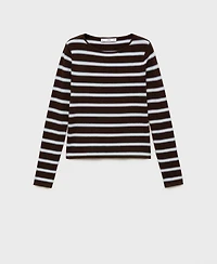 Mango Women's Fine Knit Striped Sweater