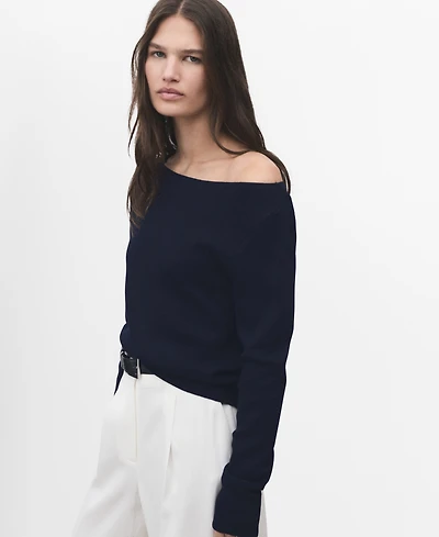 Mango Women's Fine-Knit Boat-Neck Sweater
