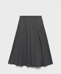 Mango Women's Pleated A-Line Skirt
