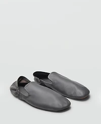 Mango Women's Leather Gathered Shoes