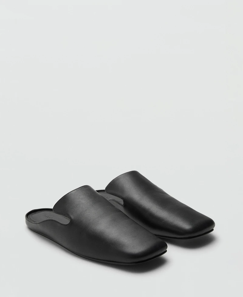 Mango Women's Leather Square-Toe Shoes