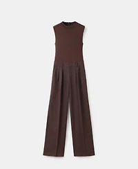 Mango Women's Combined Design Pinstripe Jumpsuit