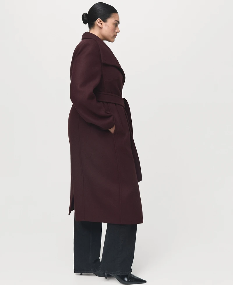 Mango Women's Virgin Wool Chimney Collar Coat